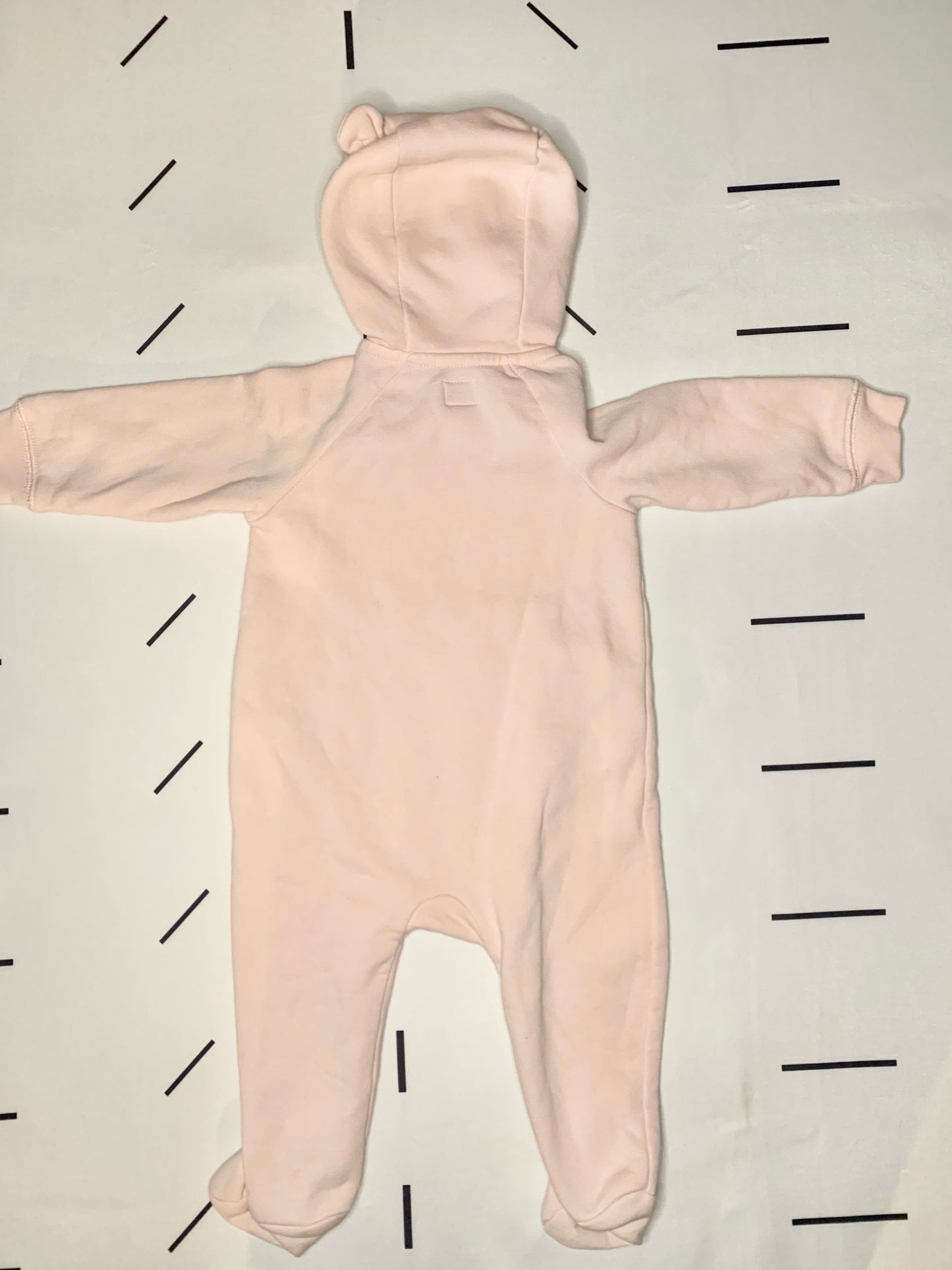 Pink Bear One-Piece Zip up Outfit- 6/9 Months