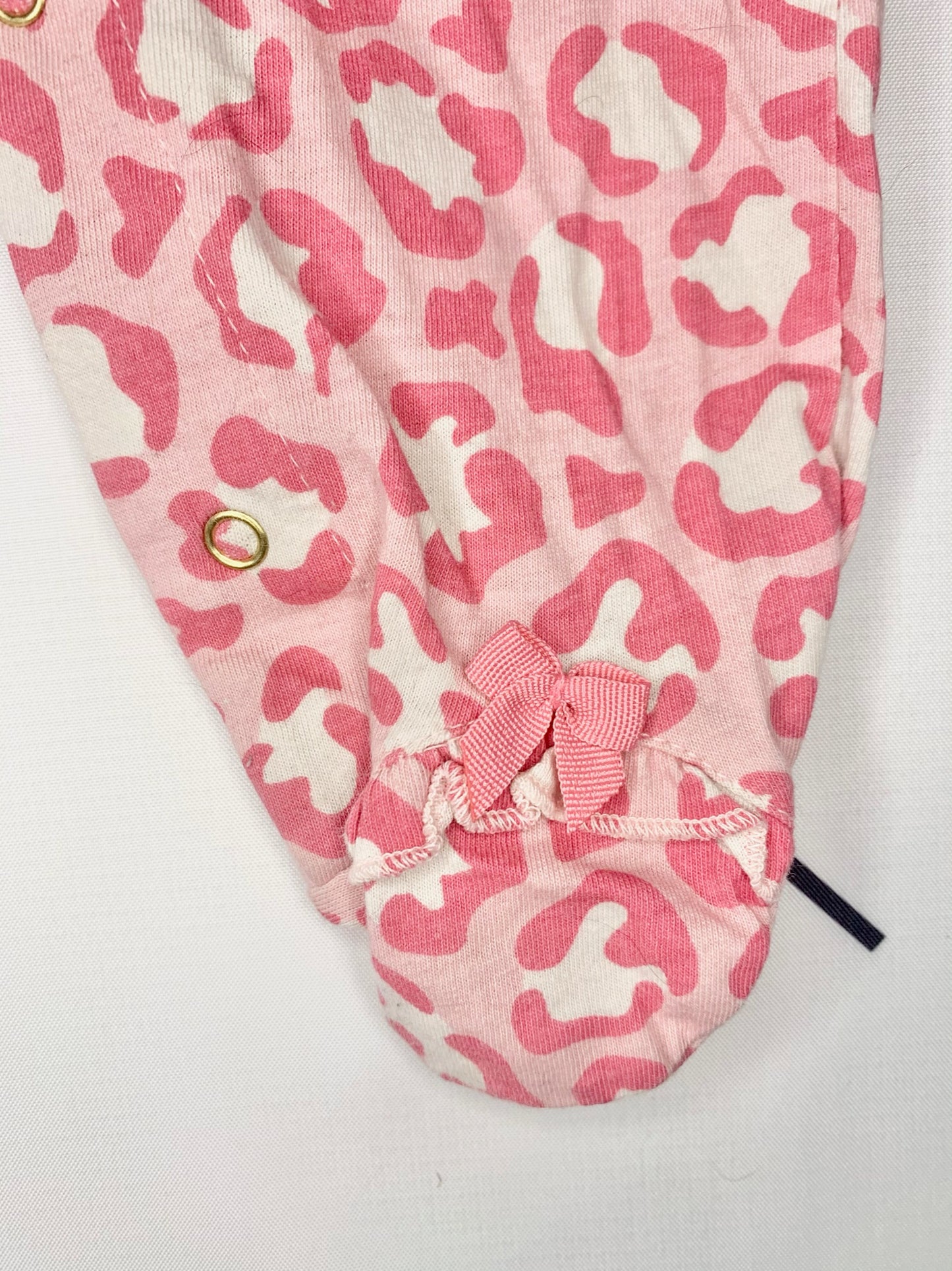 Pink Leopard Sleeper- 3/6 Months