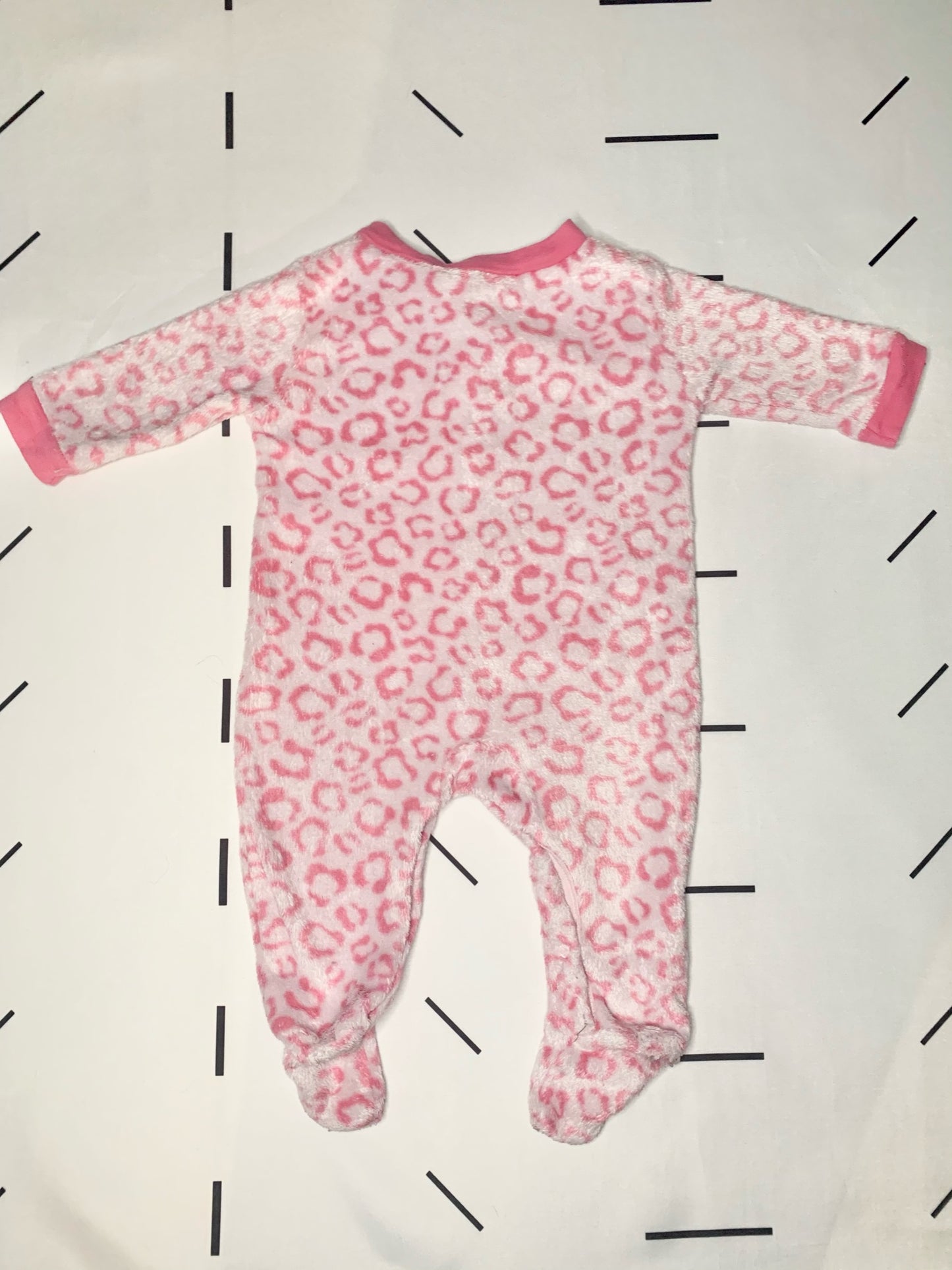 Cozy Pink Leopard Sleeper- 3/6 Months