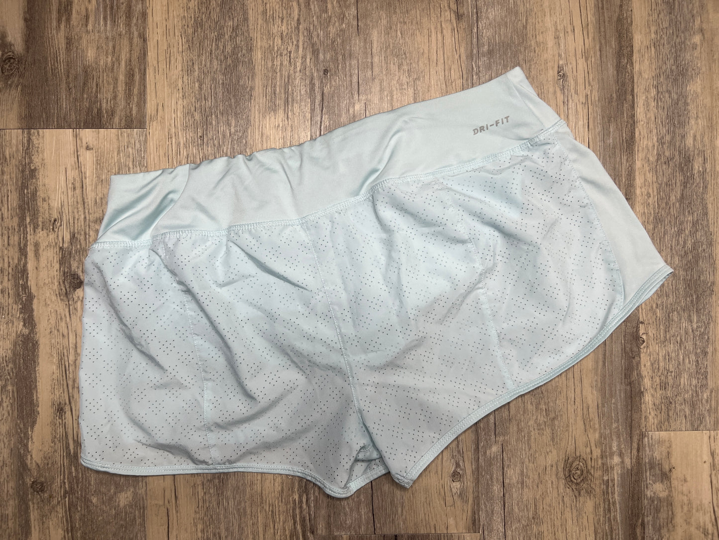 Sky Blue Perforated Biker Short - L