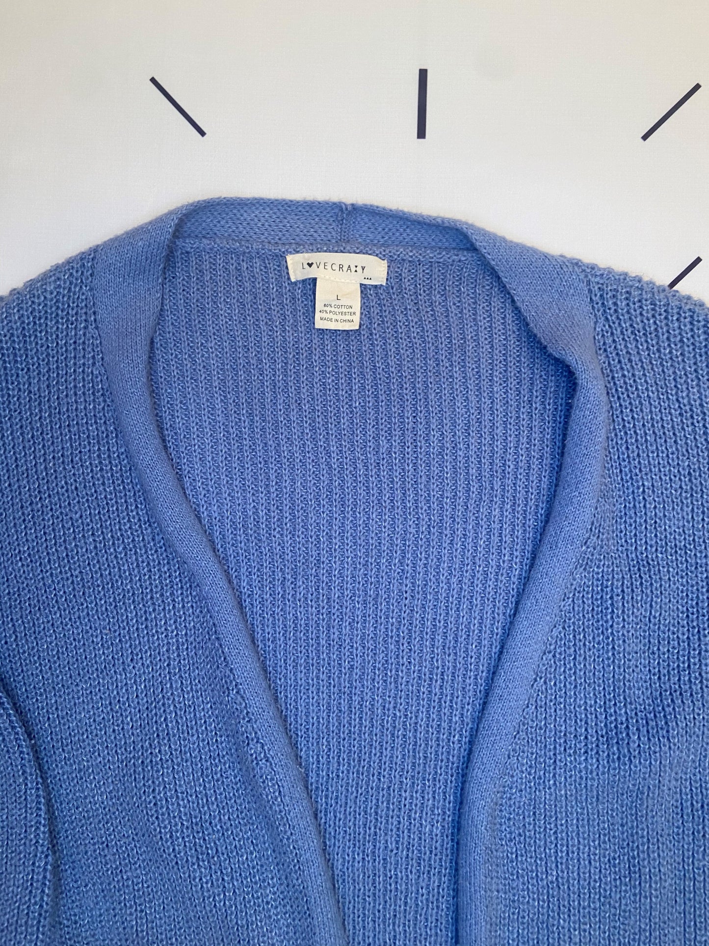 Blue Knit Cardigan - L