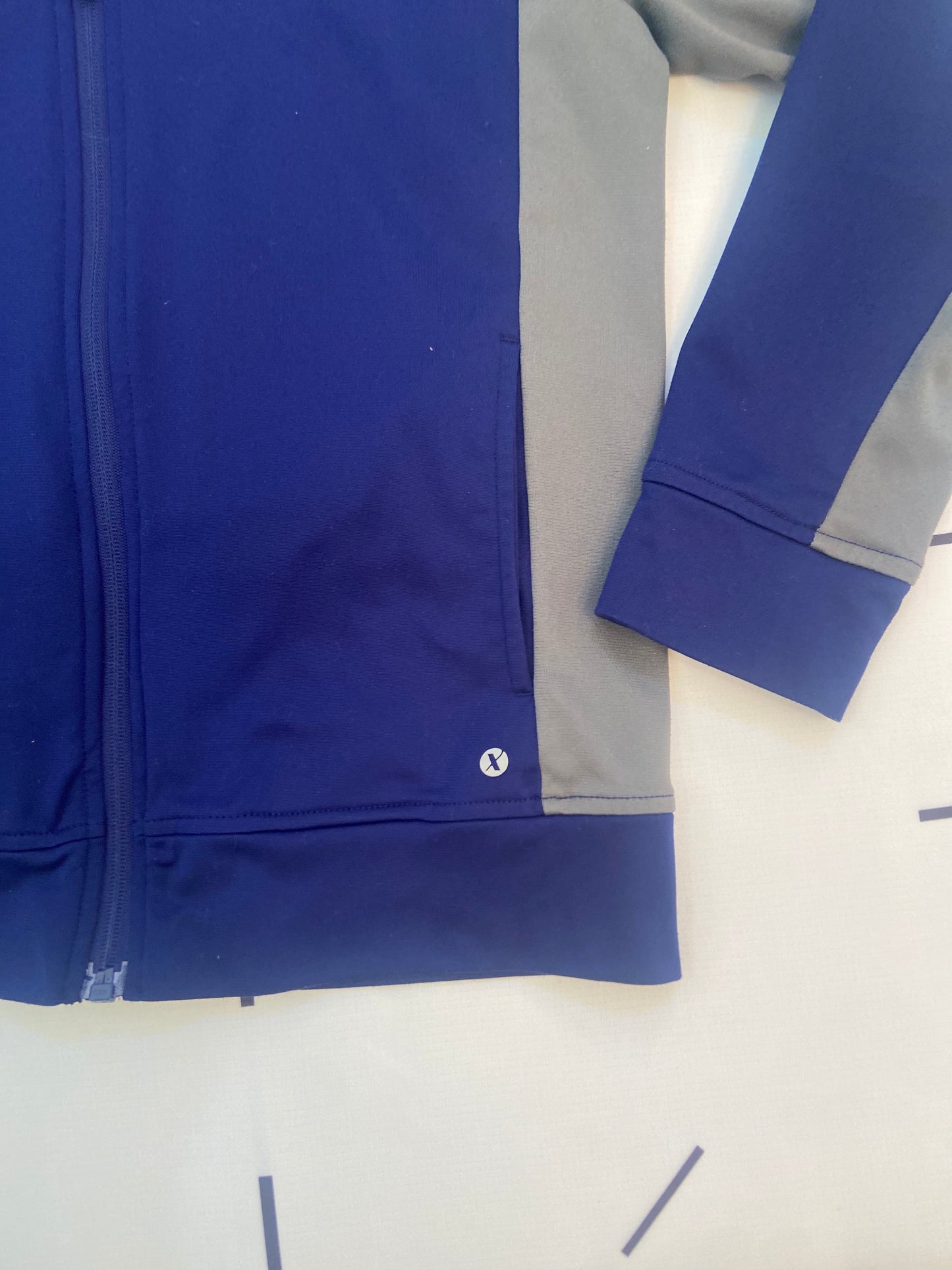 Navy Grey Zip up - Youth M