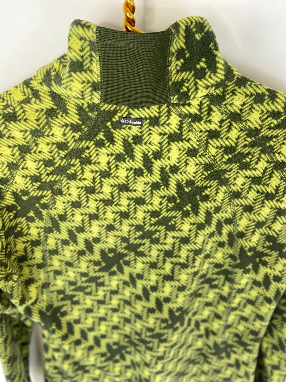 Olive and Lime Columbia Pullover Fleece- M