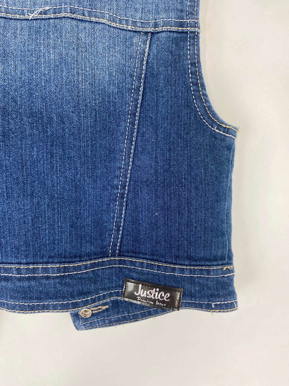 Justice Rhinestone Studded Denim Vest- S (6/7)