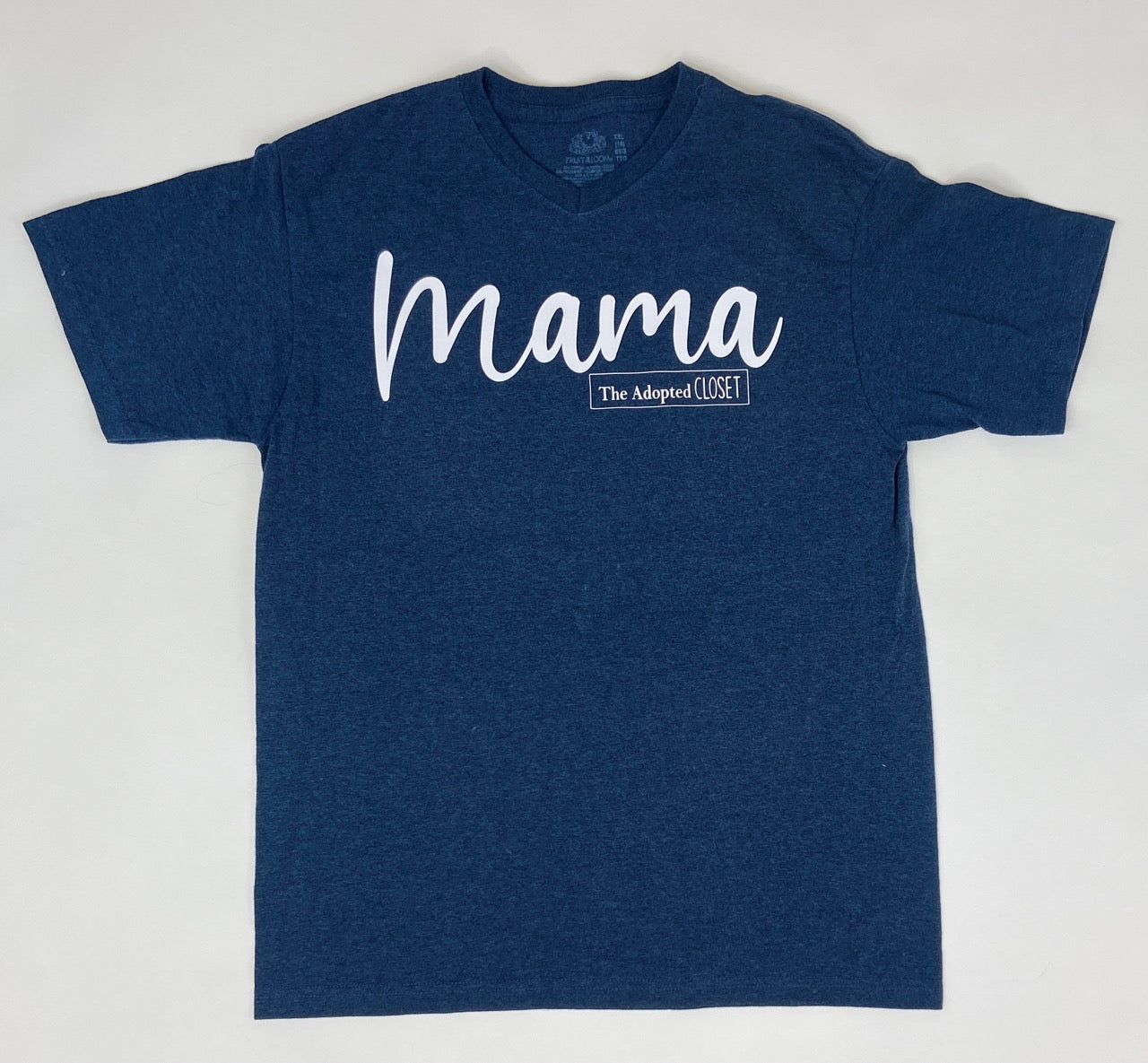 Navy Blue MAMA V-neck Tee- XS