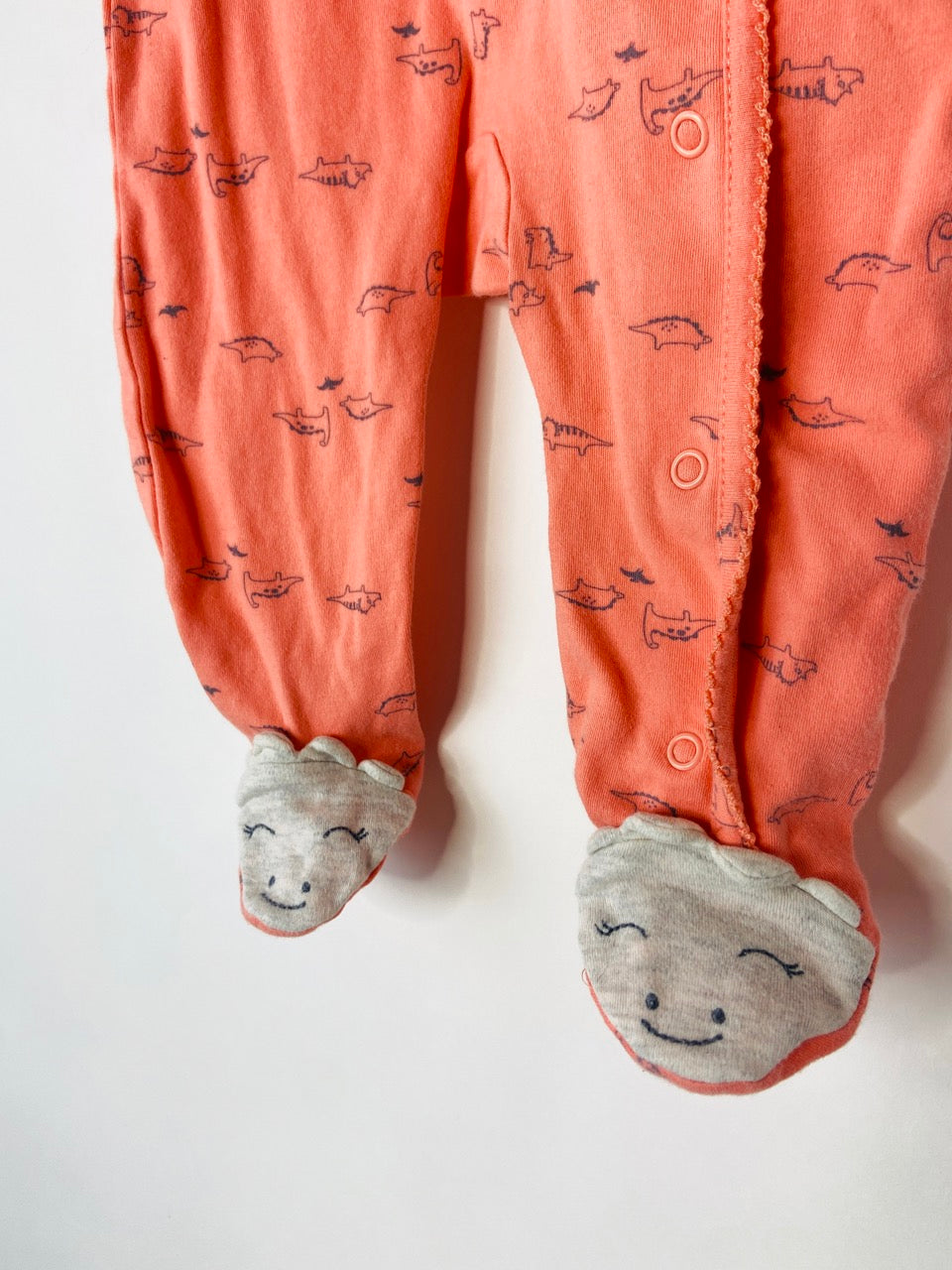 Coral Dinosaur Sleeper - 9 Months