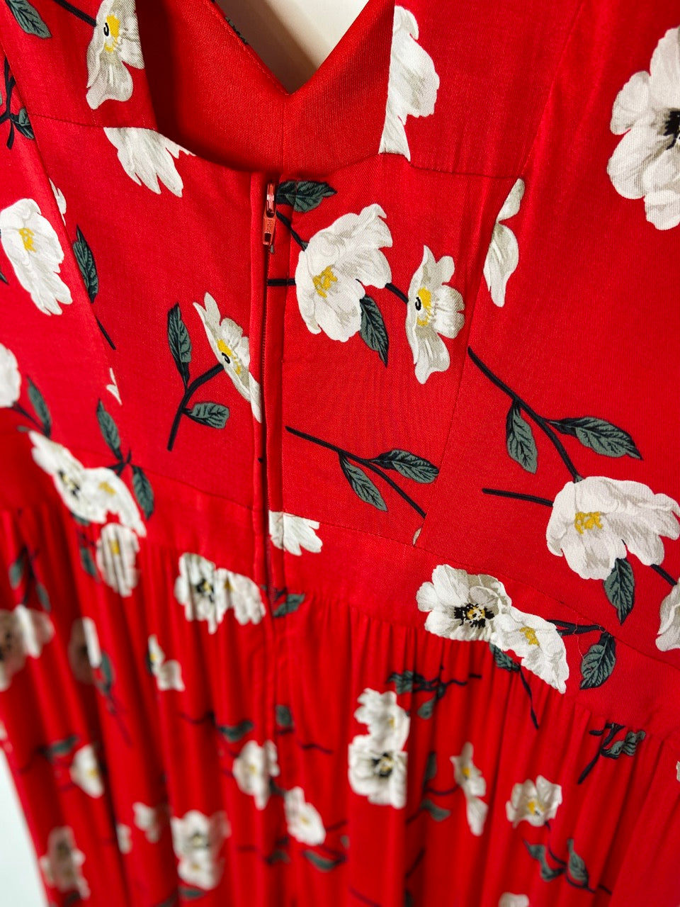 NWT- Torrid, Red Floral Walk Through Romper- 18