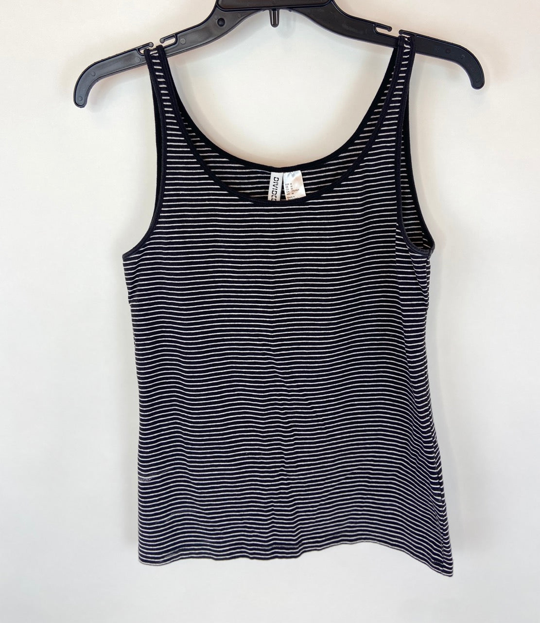 H&M Basic Black and White Striped Cotton/Spandex Tank- M – The Adopted  Closet