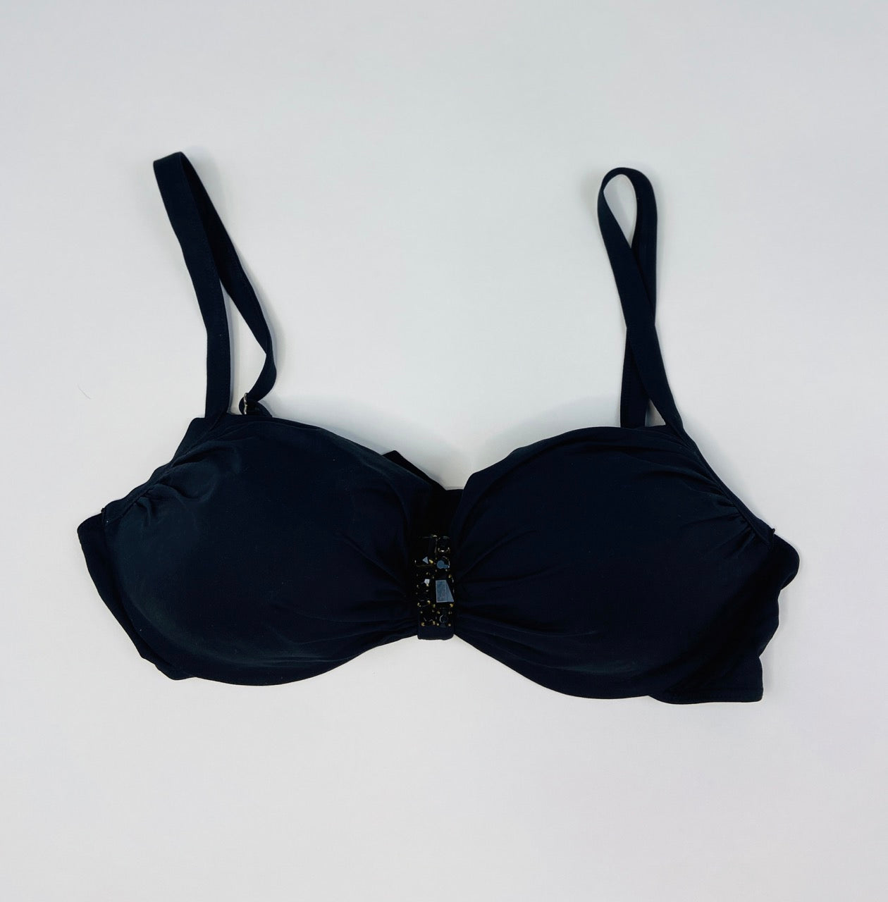 CoCo Reef, Black Jewel Swimsuit Top (Tie Back)- Bra Size 36/38DD – The  Adopted Closet