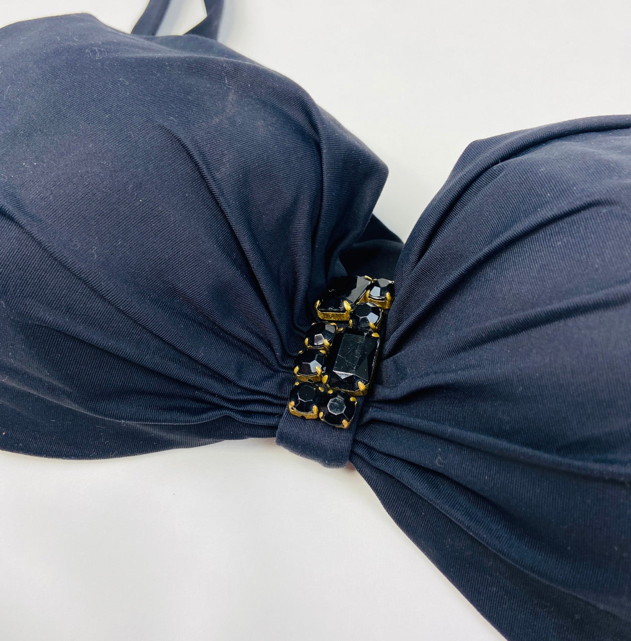 CoCo Reef, Black Jewel Swimsuit Top (Tie Back)- Bra Size 36/38DD