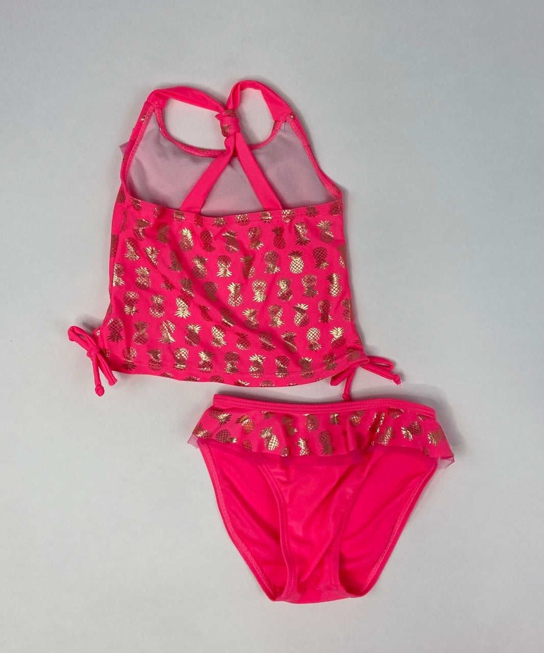 Hot Pink and Gold Pineapple Tankini Two Piece Swimsuit - 24 Months