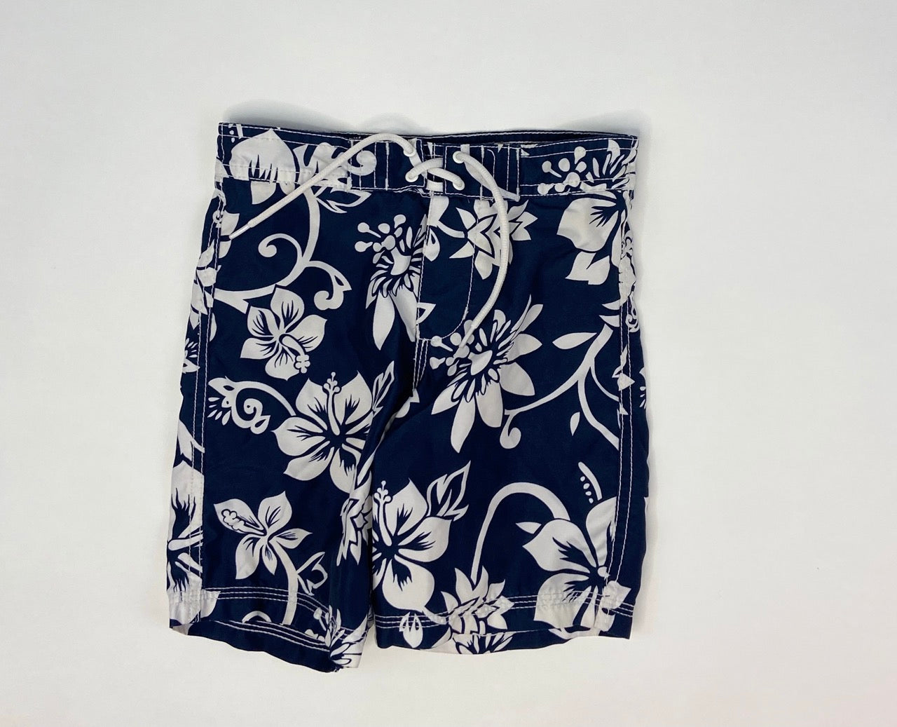 Tropical Navy Swim Trunks- 3T