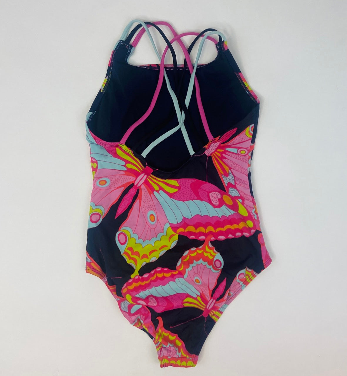 Black Butterflies One Piece Swimsuit- Youth XL (12)