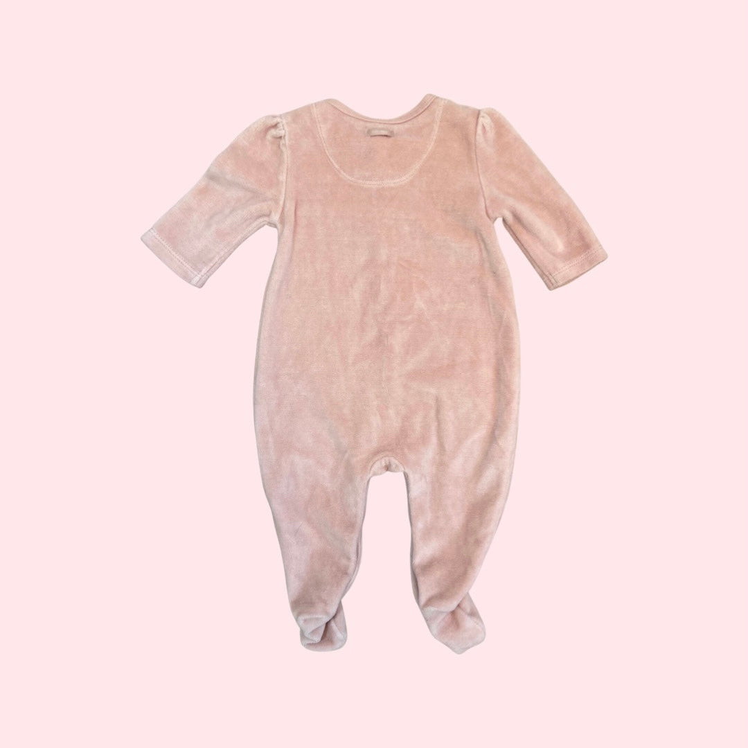 Velvet Moody Pink Sleeper- 0/3 Months