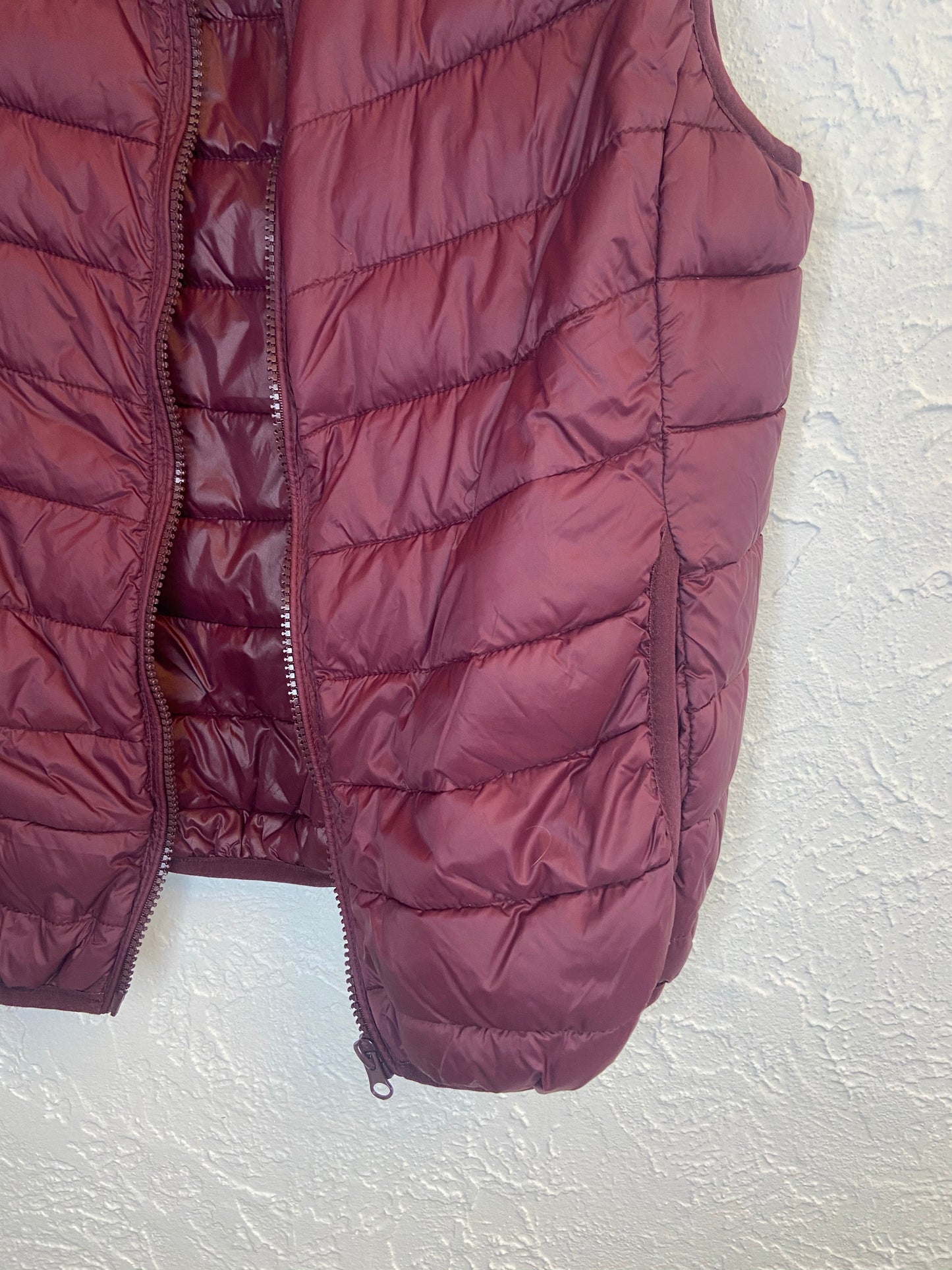 Burgundy Down Vest- S