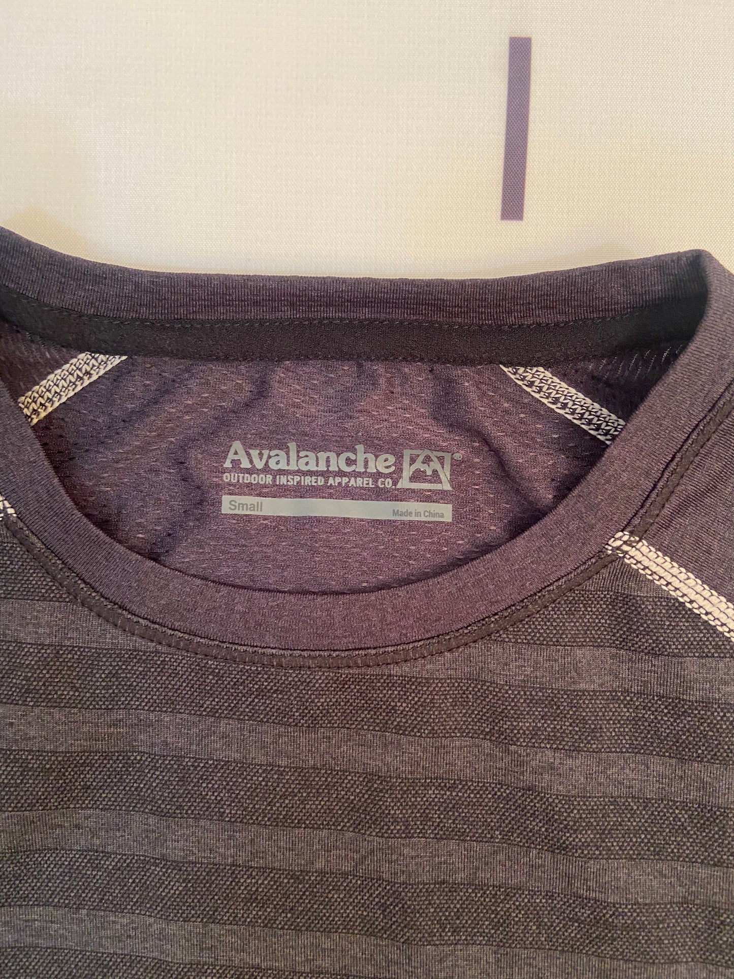 Heather Striped Polyester/Spandex blend T-shirt- S