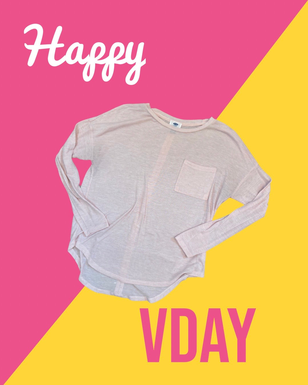 Blush Pink Pocket Long Sleeve- S