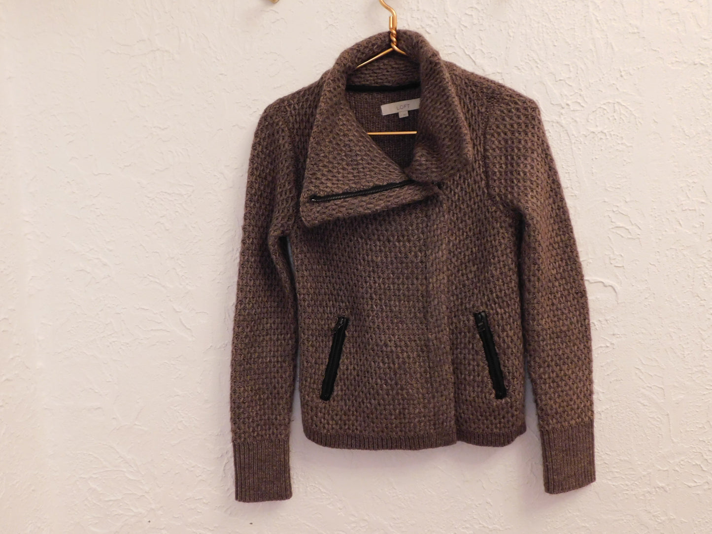 Anne Taylor Loft Brown Zip Sweater - S
