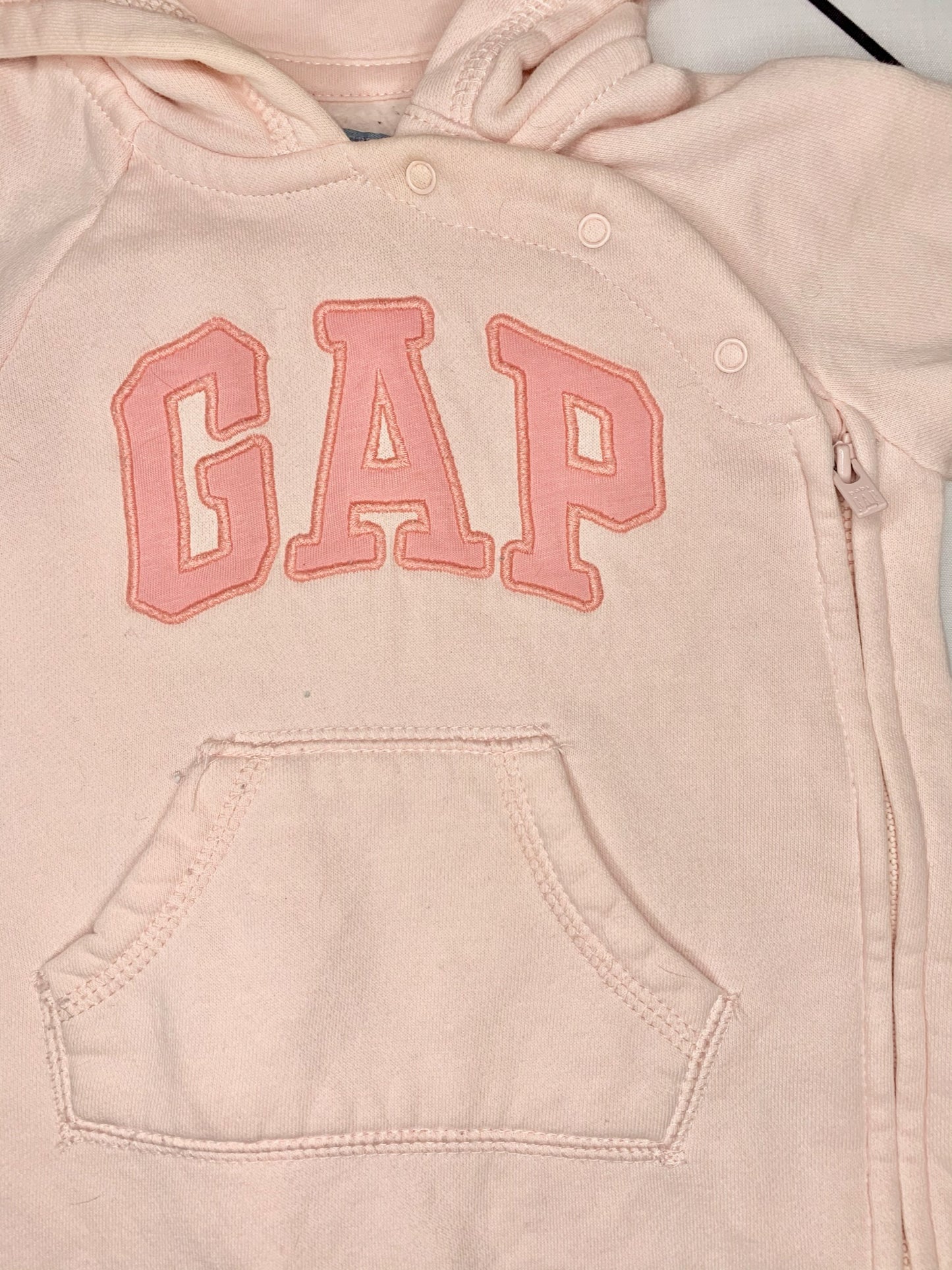 Pink Bear One-Piece Zip up Outfit- 6/9 Months