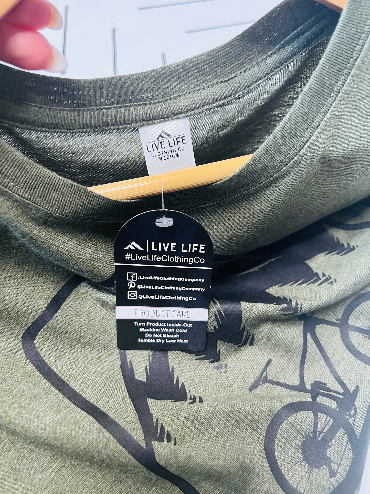 NWT "Live Life" Bicycle Graphic Tee