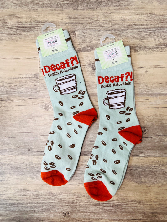 NWT "Decaf?! That's Adorable" Socks