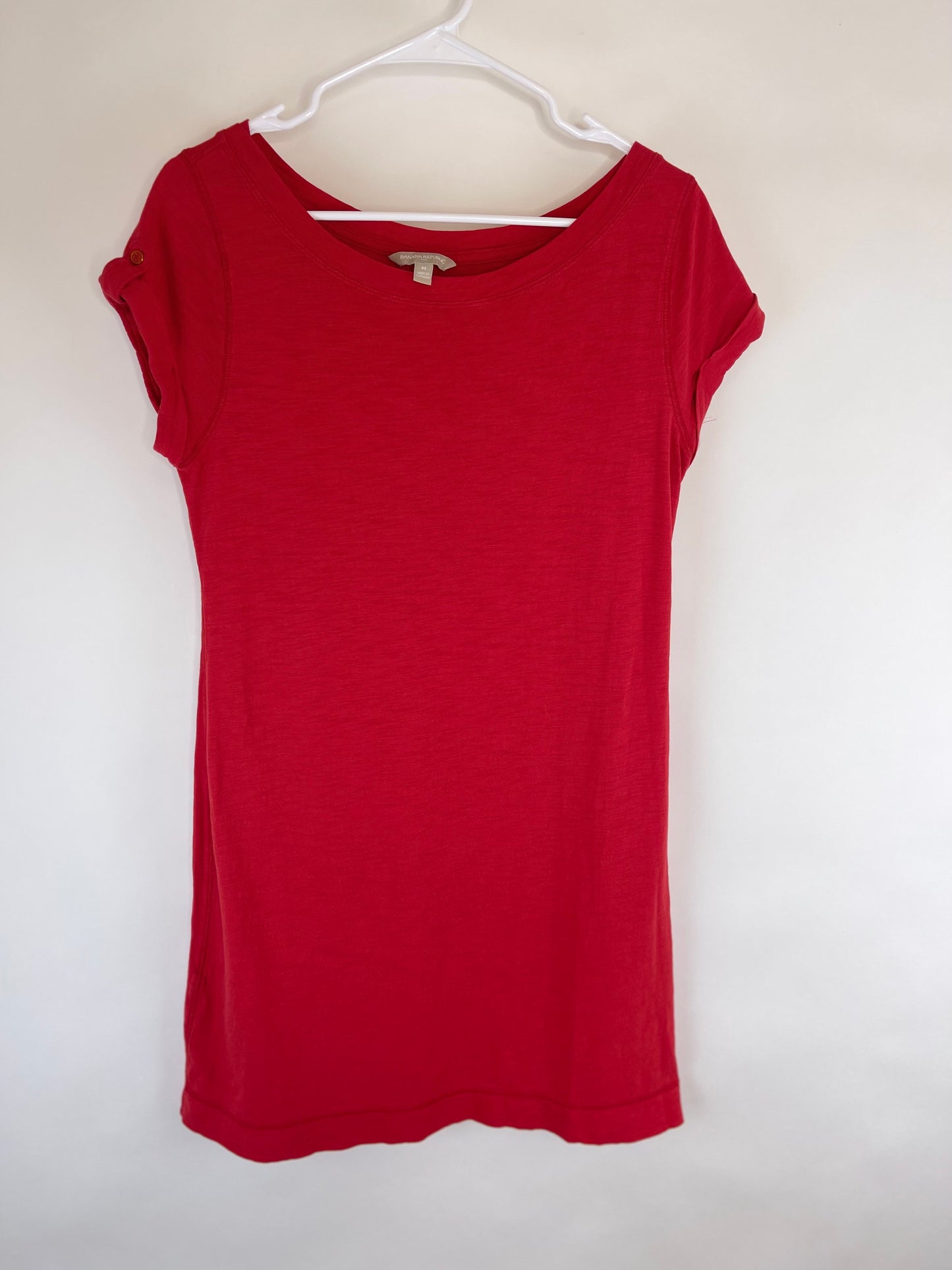 Banana Republic Red T Shirt Dress - M