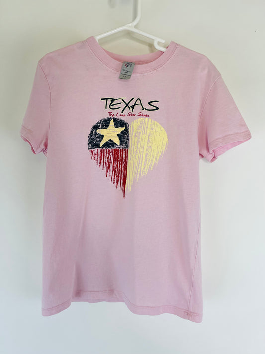 Texas Lone Star State Pink Patriotic Short Sleeve T Shirt - Youth S