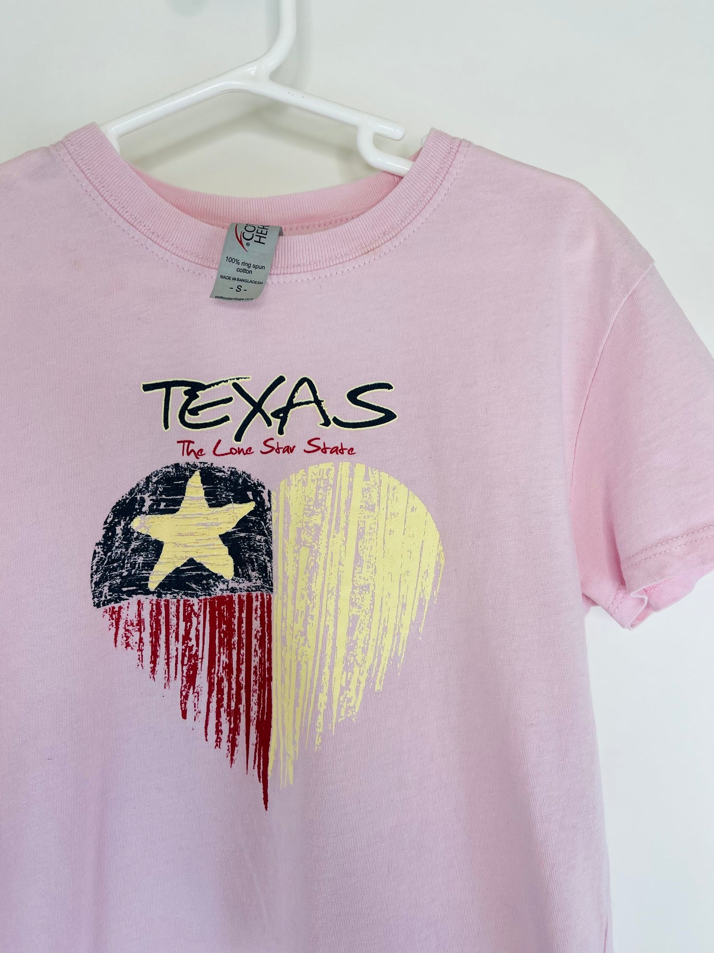 Texas Lone Star State Pink Patriotic Short Sleeve T Shirt - Youth S