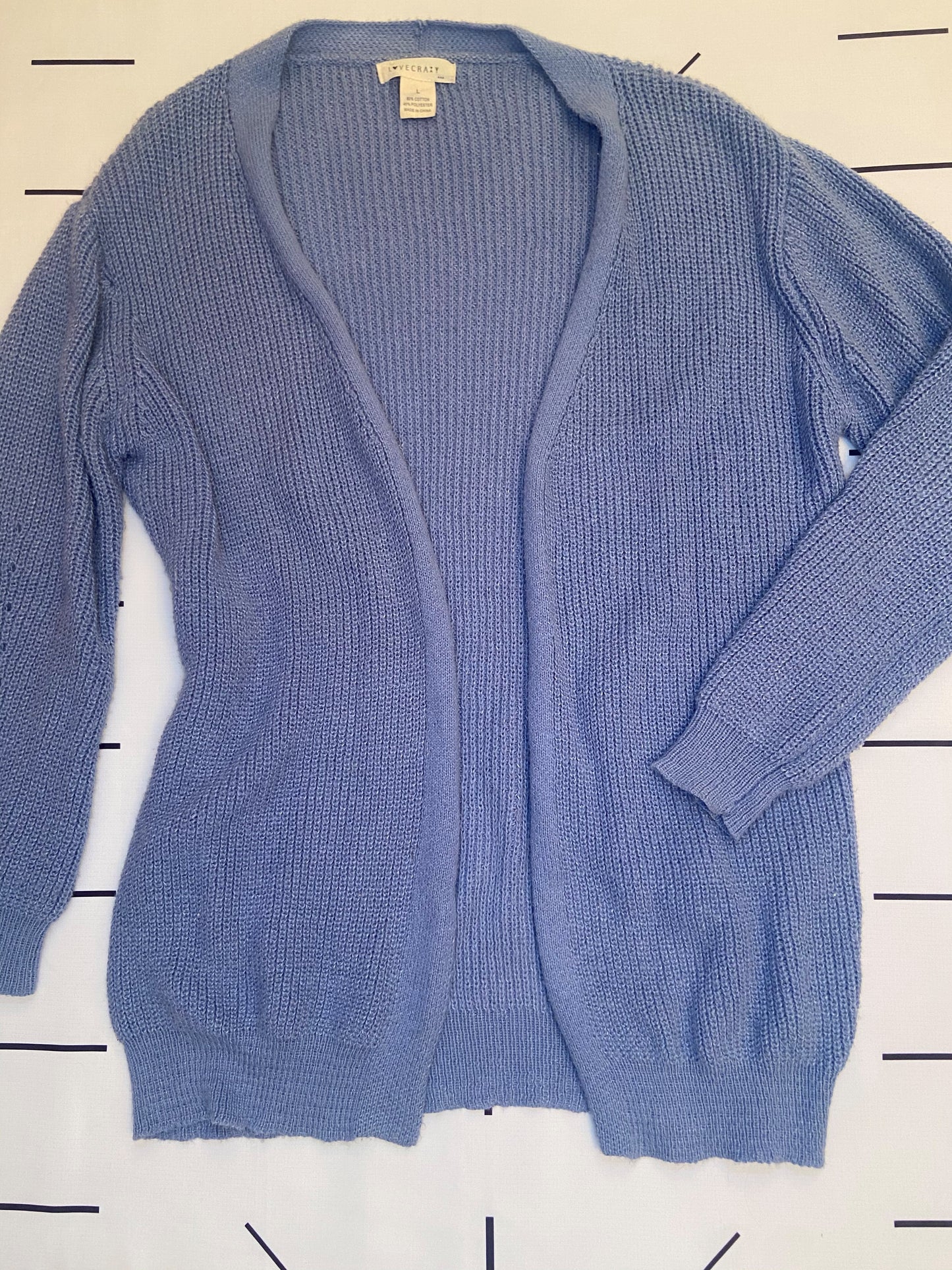 Blue Knit Cardigan - L