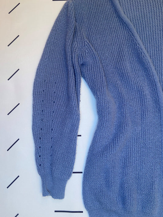 Blue Knit Cardigan - L