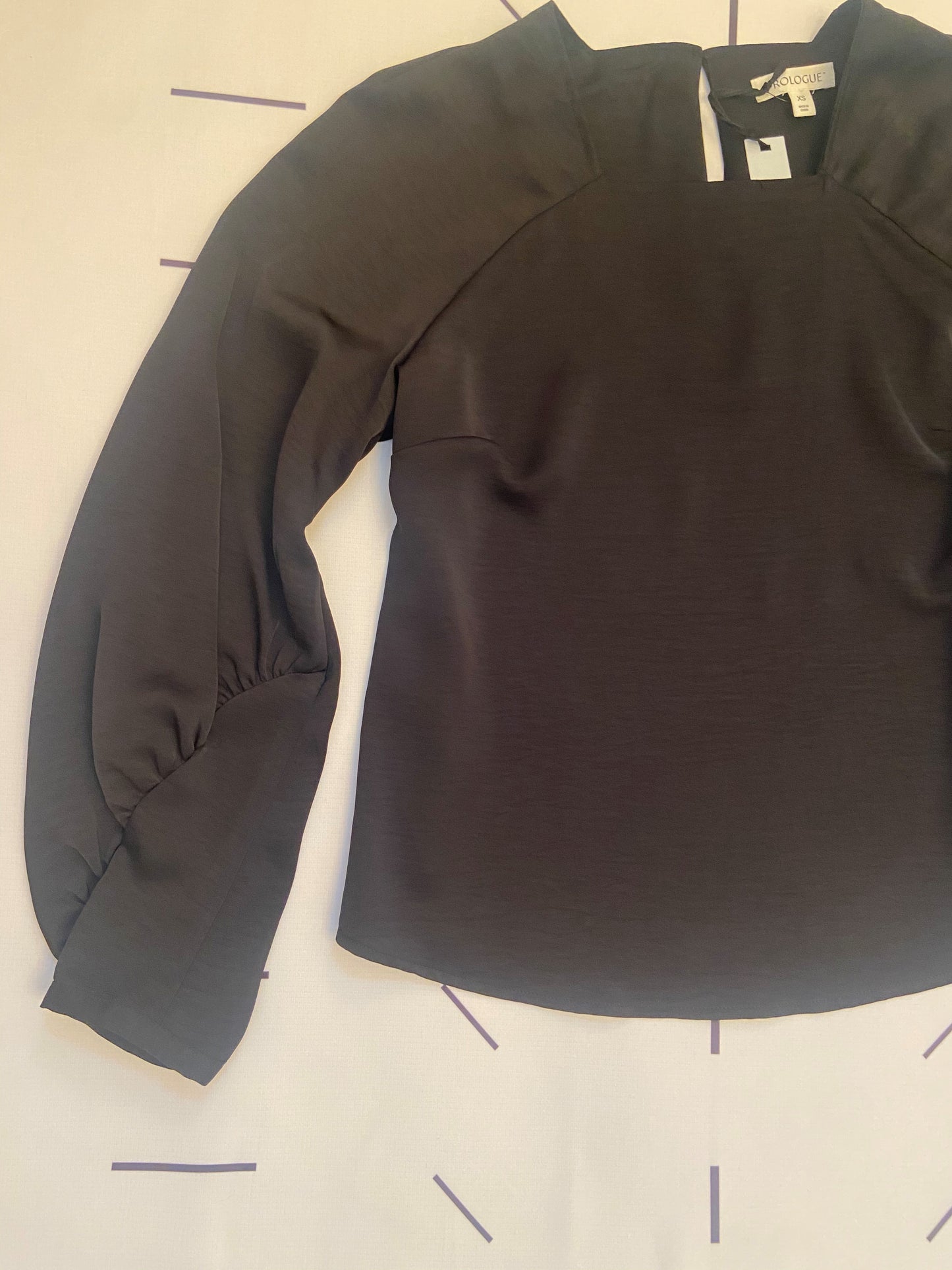 Solid Black Long Sleeve Blouse - NWT - XS