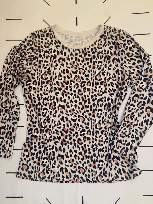 Long Sleeve Cheetah Print - L