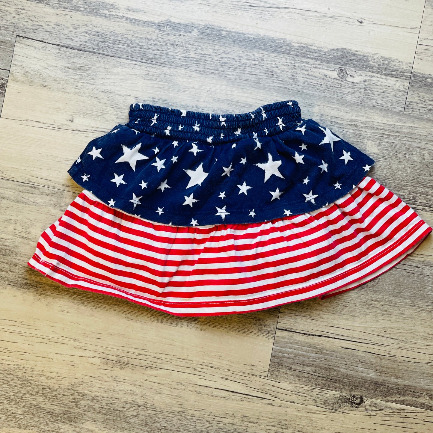 Tiered Ruffle Stars and Stripes July 4th Skirt - 4T