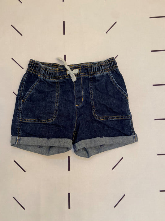 Jean Shorts with Functional Drawstring & Pockets - 7Y