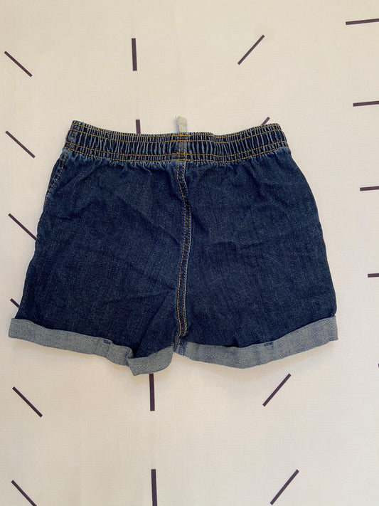 Jean Shorts with Functional Drawstring & Pockets - 7Y