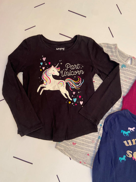 Girls Long Sleeve Unicorn Lot - 5T