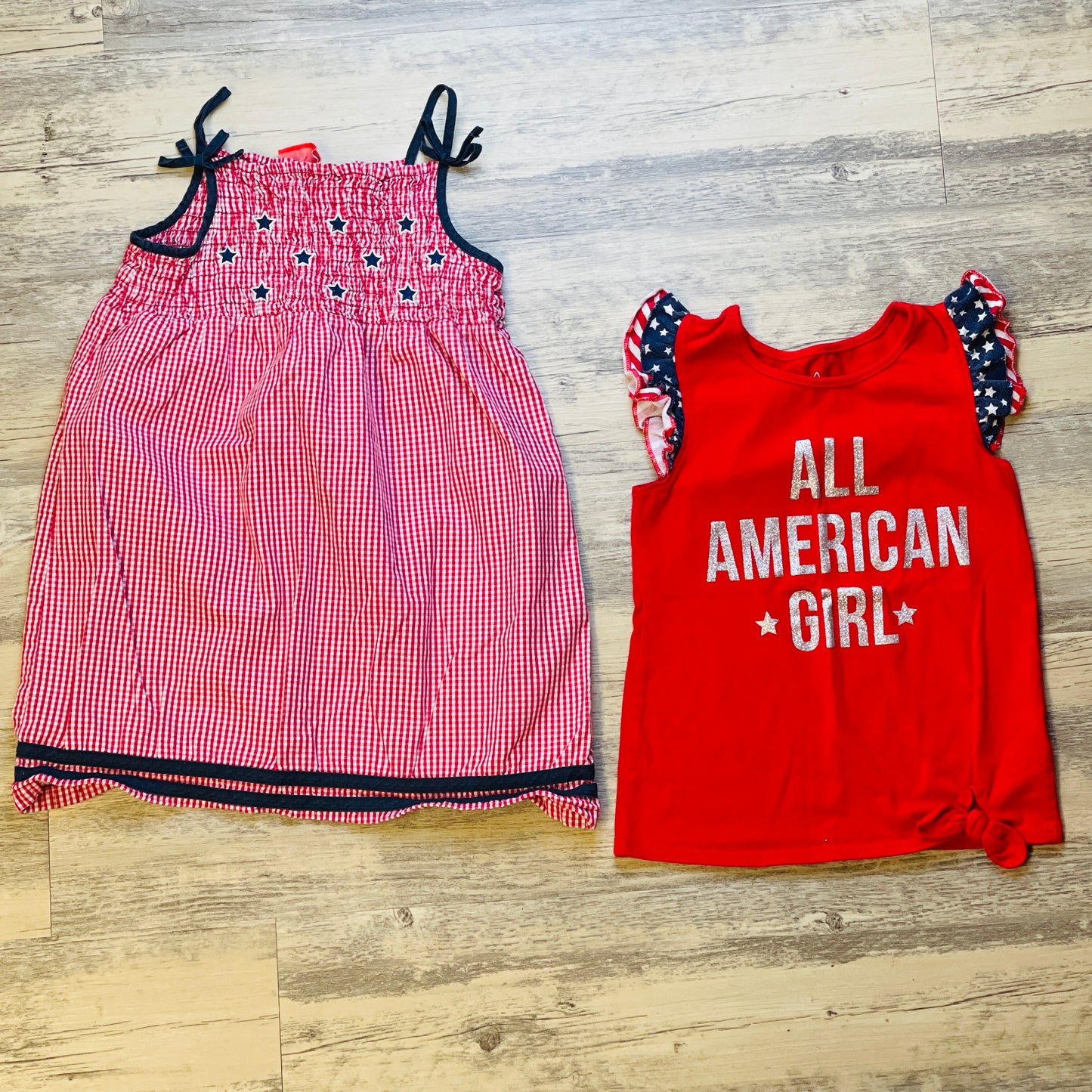 "All American Girl" Ruffle Tee & Ruched Patriotic Dress Bundle - 4T