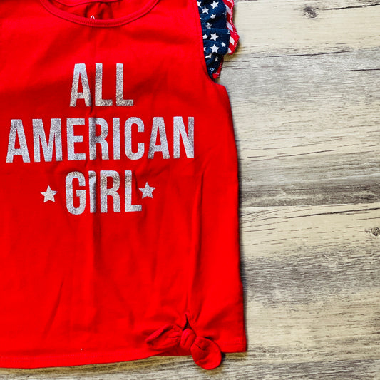 "All American Girl" Ruffle Tee & Ruched Patriotic Dress Bundle - 4T