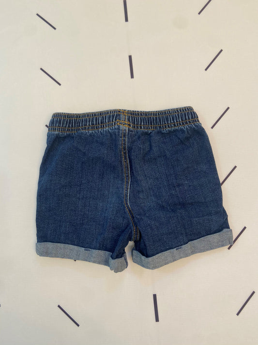 Pull-On Elastic Band with Functional Drawstring Jean Shorts - 6Y
