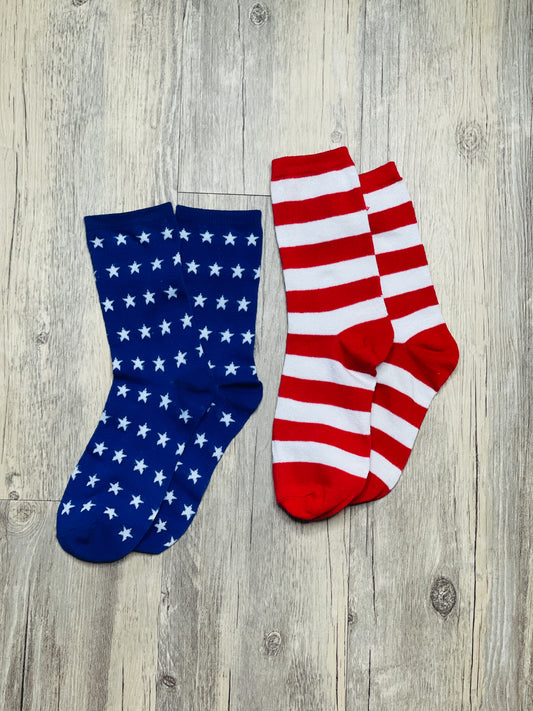Stripes and Stars Patriotic Sock Set - Women's One Size