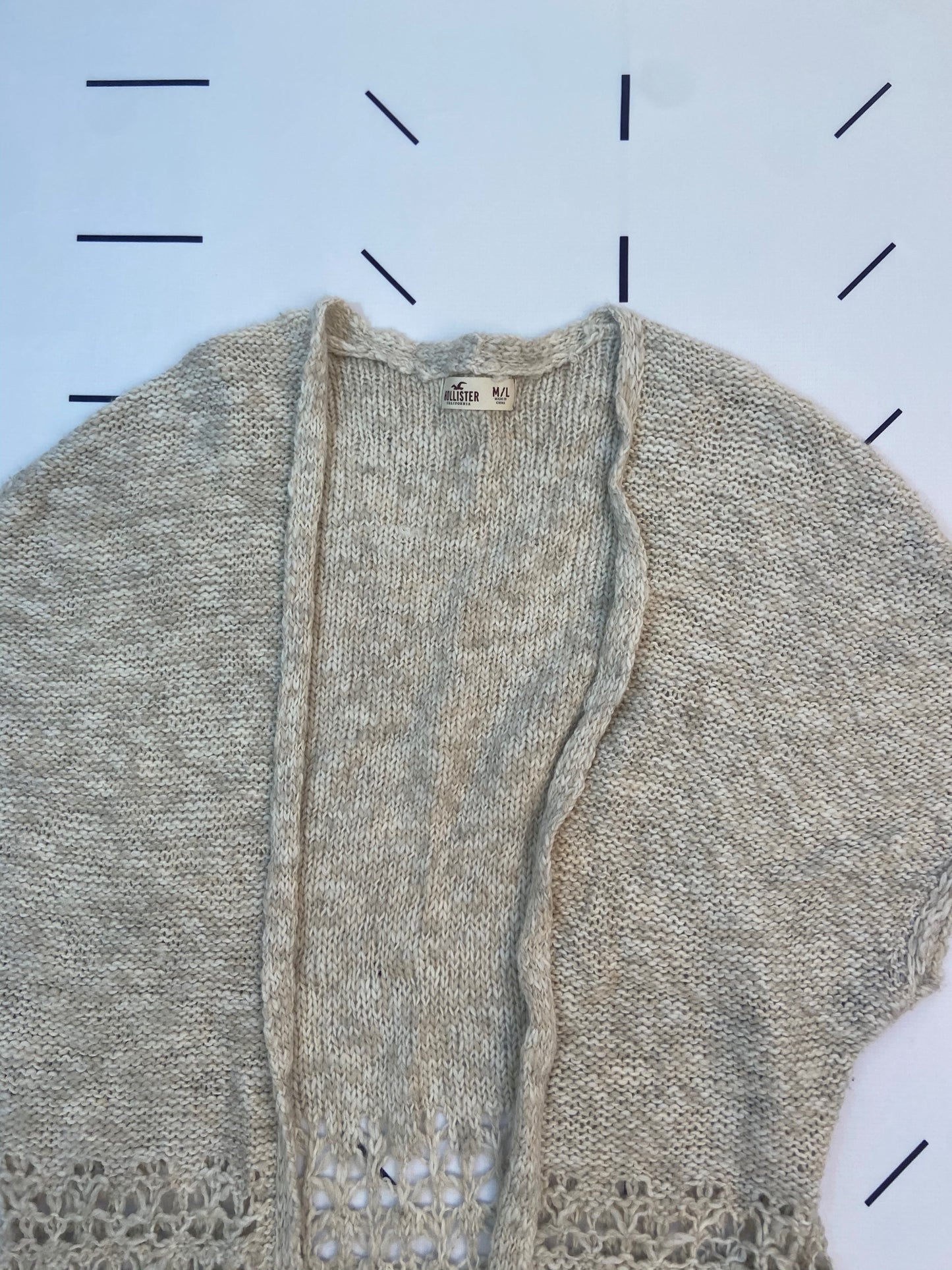Woven Knit Sleeveless Cardigan - L (M/L)