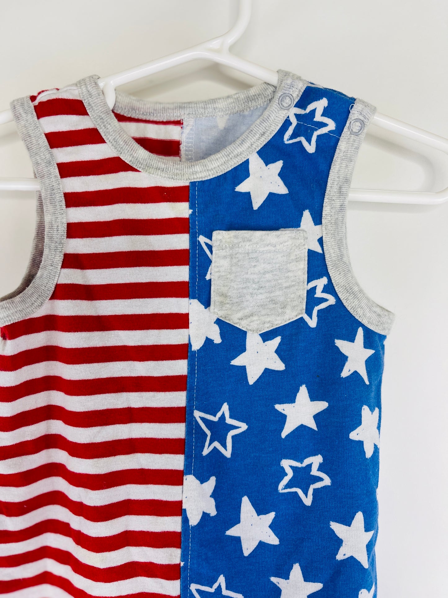Half and Half Stars and Stripes Romper - 12 Month