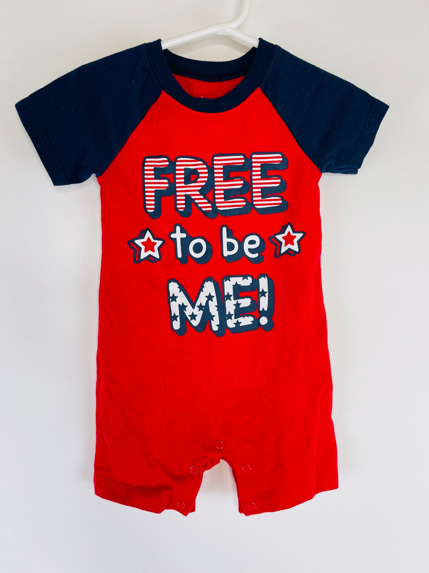 "Free to be Me" Patriotic Romper - 12 Month
