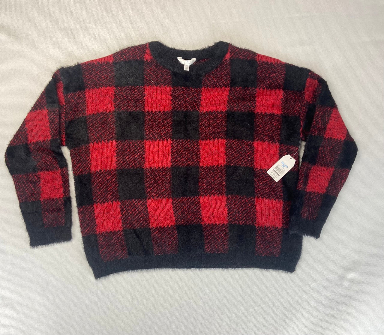 Red and Black Buffalo Plaid Cozy Sweater-NWT- XXL (20)