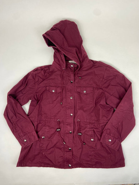 Burgundy Hooded Jacket - 1X