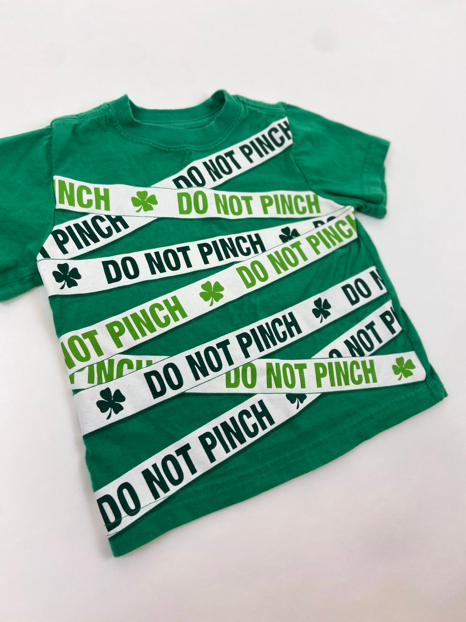 "Do Not Pinch" Caution Tape Tee- 24 Month