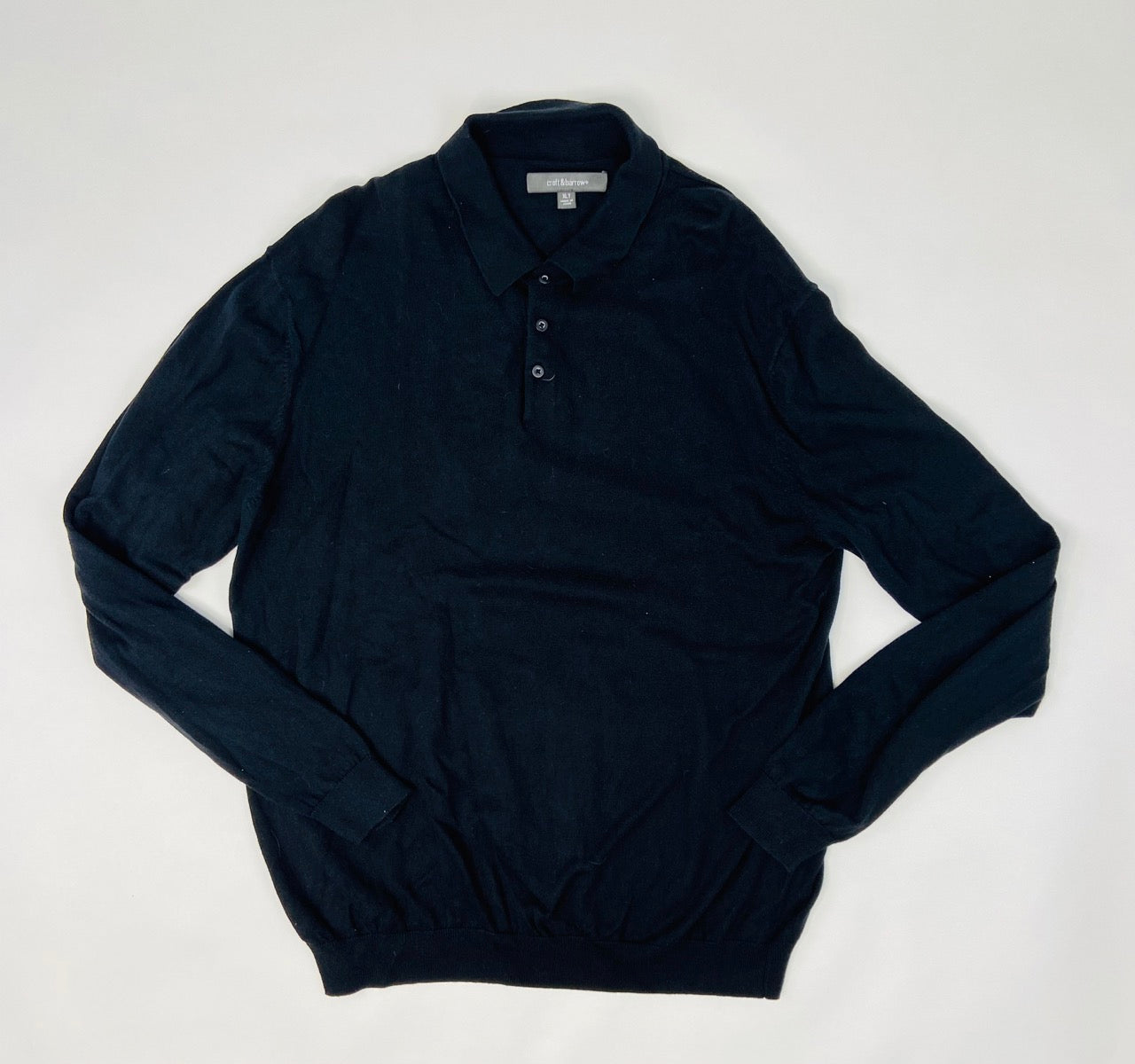 Black Half Button up Sweater- XL