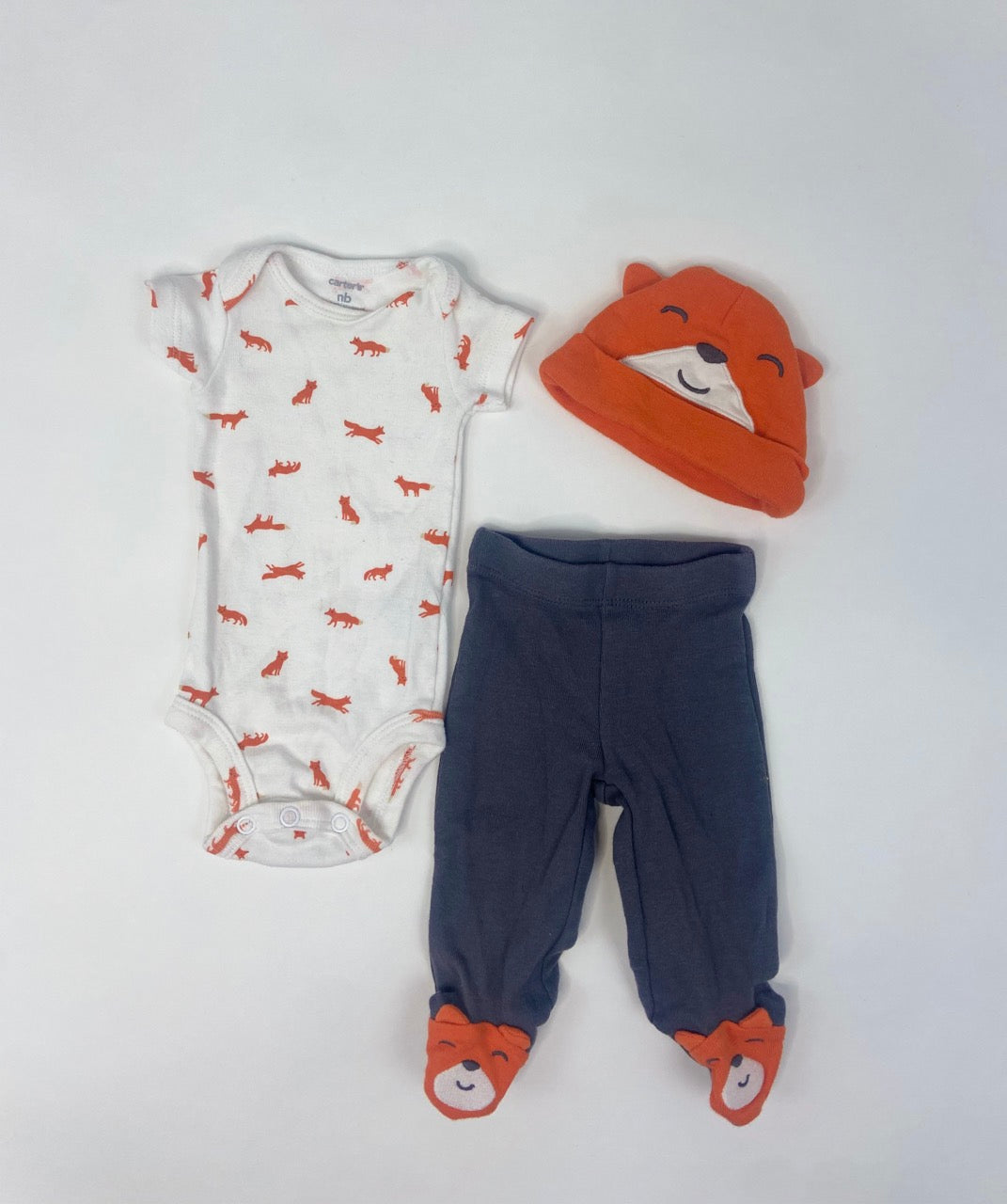 Fox Feet Three Piece Outfit- Newborn