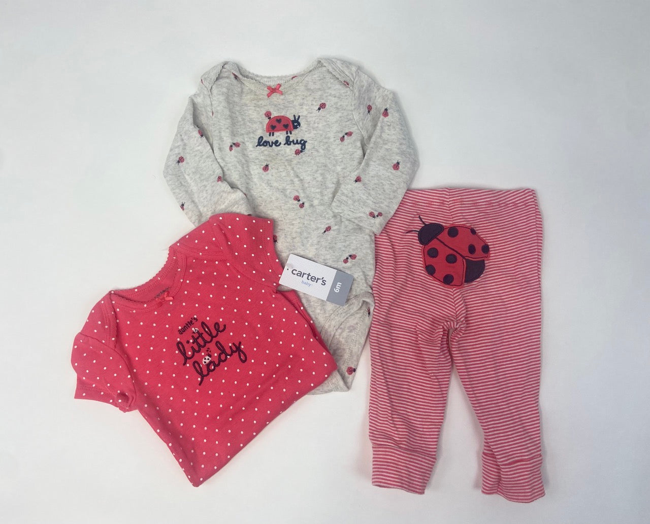 NWT - Aunties Little Lady Bug Three Piece Outfit- 6 Months