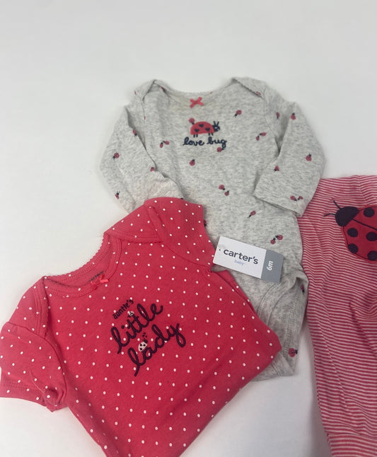 NWT - Aunties Little Lady Bug Three Piece Outfit- 6 Months